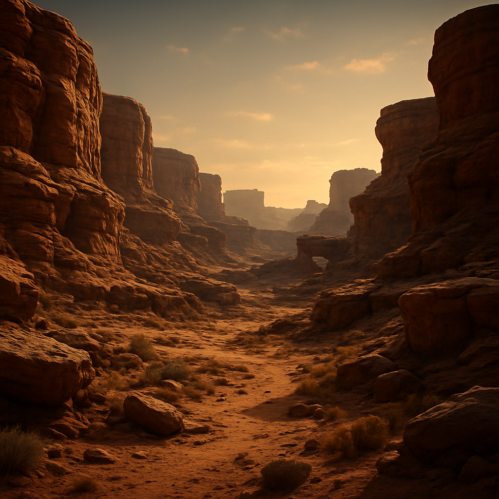 Sandstone Canyon: an AI-generated navigable 3D world